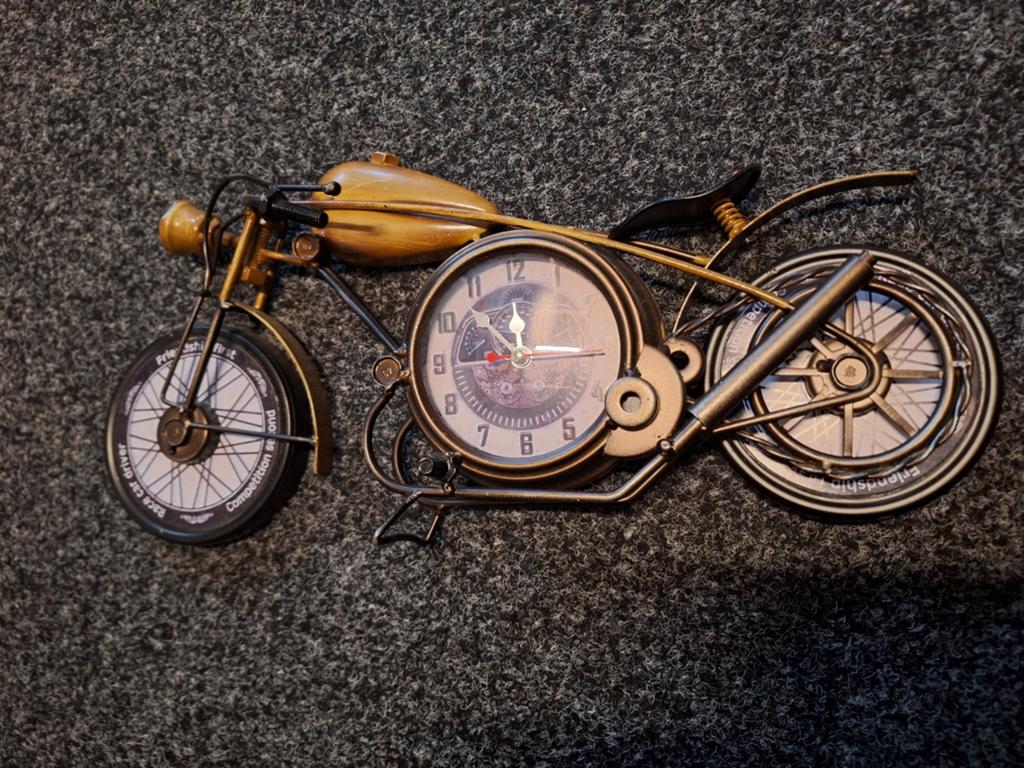 Motorfiets klok, Ophalen of Verzenden, Zo goed als nieuw, Staande klok