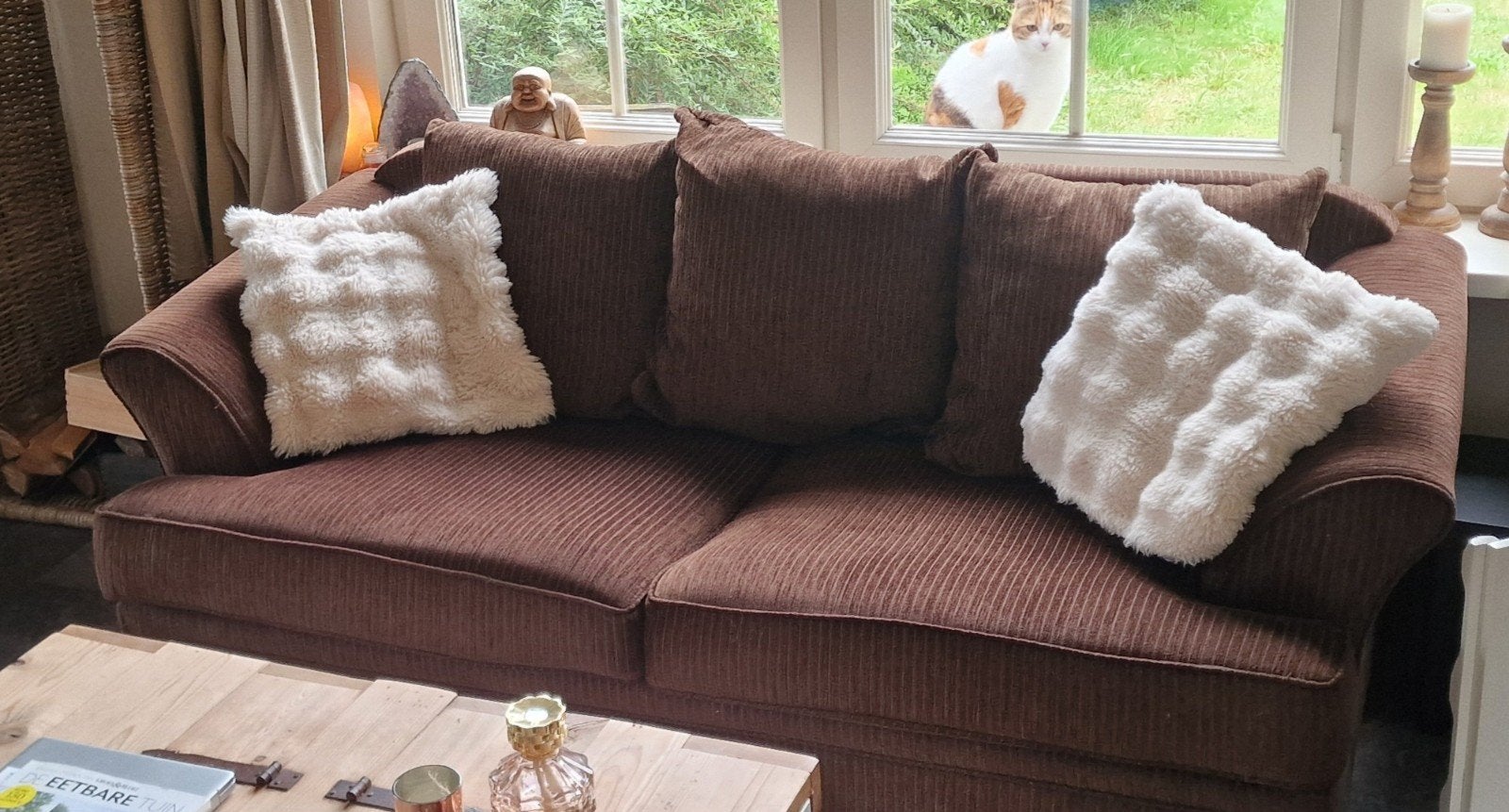 GRATIS op te halen leuke 2 en 3 zits bank, Ophalen, Gebruikt, 75 tot 100 cm