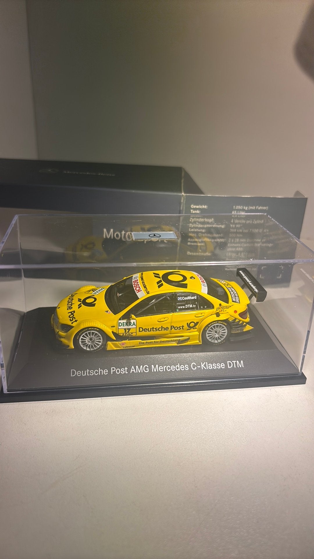 Mercedes amg c-klasse dtm deutsche post minichamps 1.43, Hobby en Vrije tijd, Auto, Ophalen of Verzenden, MiniChamps, A