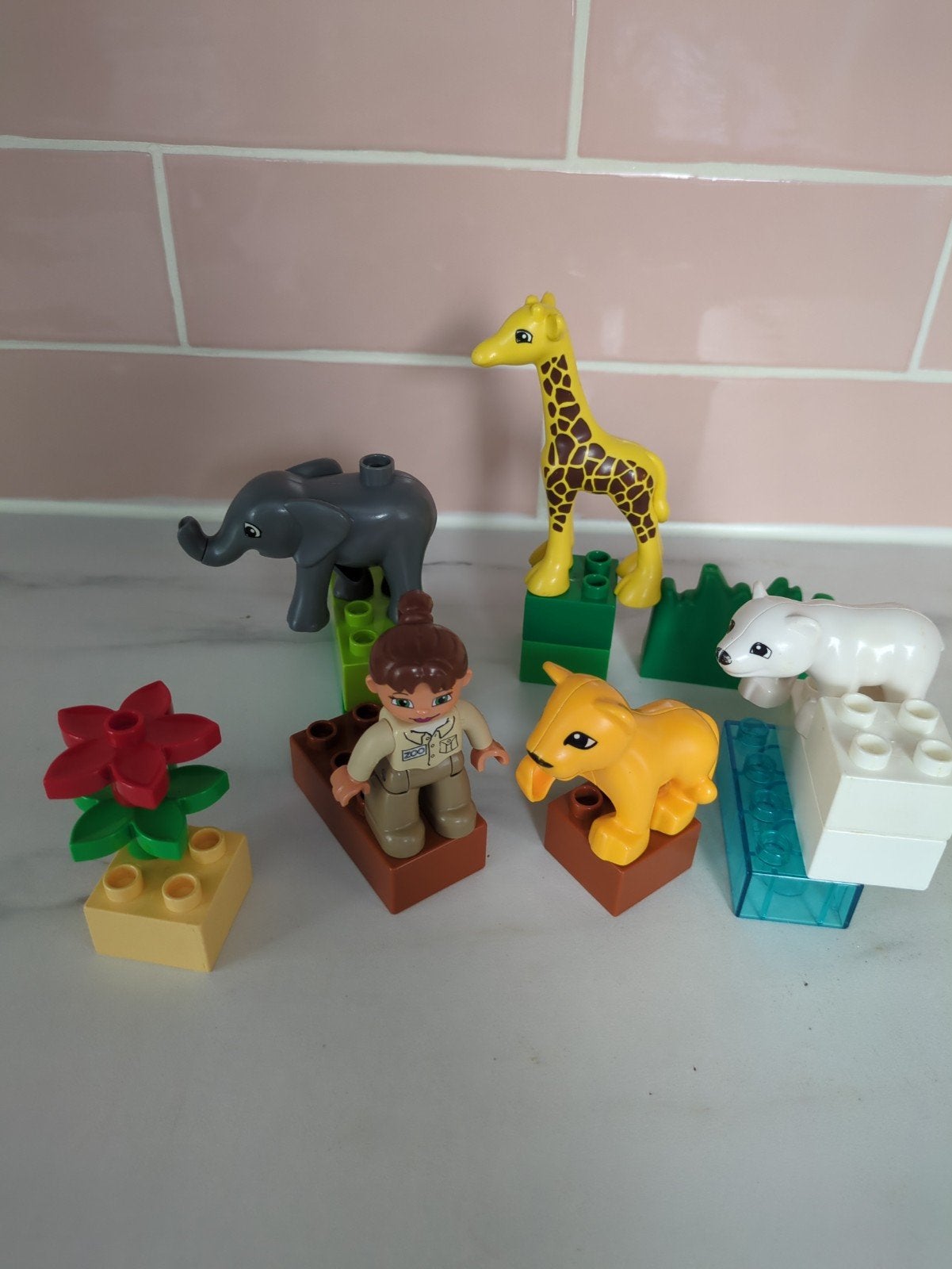 LEGO DUPLO 4962 babydieren en dierenverzorgster (geen doos/h, Ophalen of Verzenden, Gebruikt, Overige merken