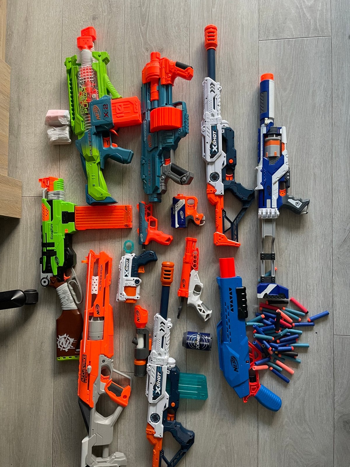 Grote Nerf en X-Shot Blaster Collectie met Accessoires, Kinderen en Baby's, Ophalen of Verzenden, Gebruikt, Jongen of Meisje