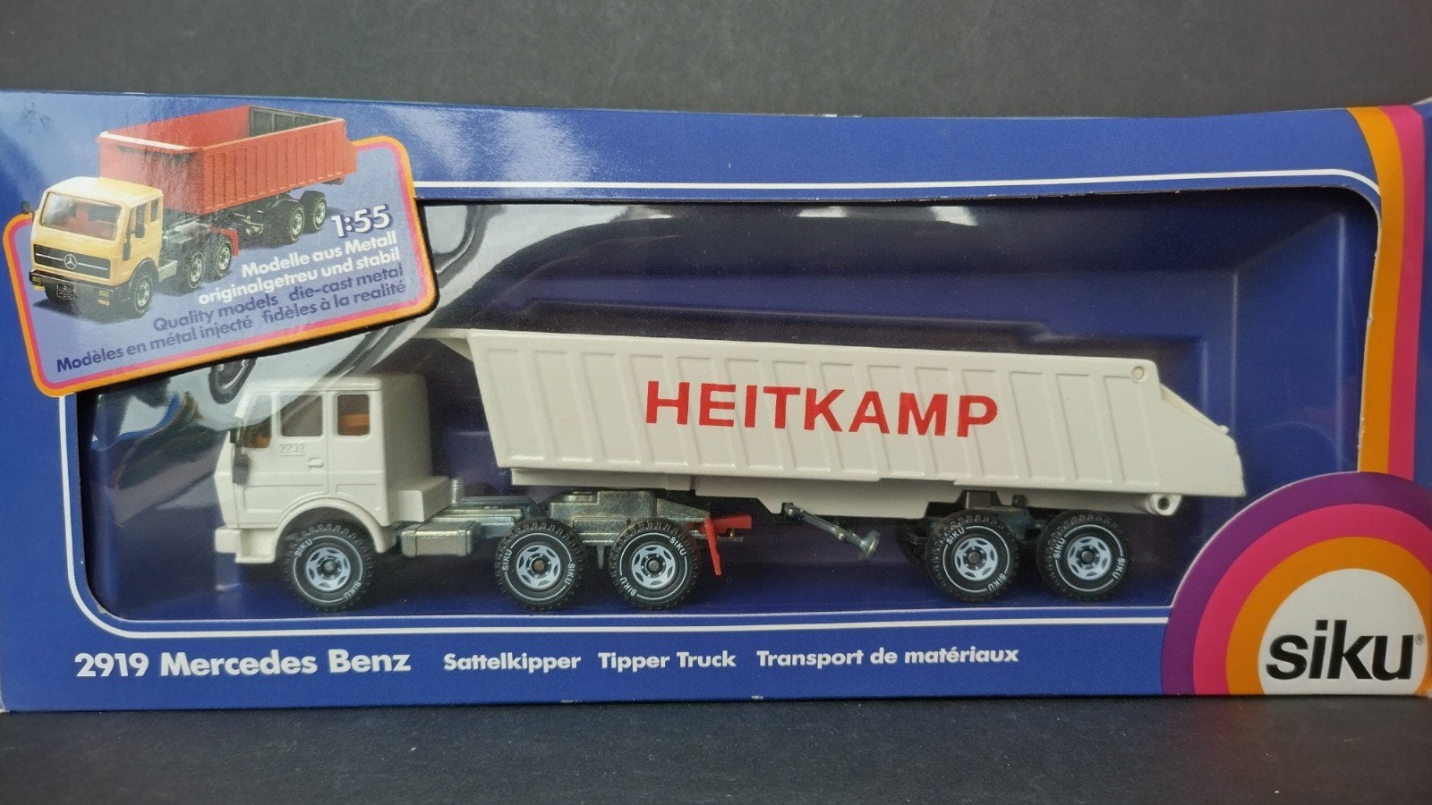 Mercedes Benz NG Heitkamp Kieper 1:55 Siku 2919 Pol, Hobby en Vrije tijd, Modelauto's | 1:50, SIKU, Verzenden, Zo goed als nieuw