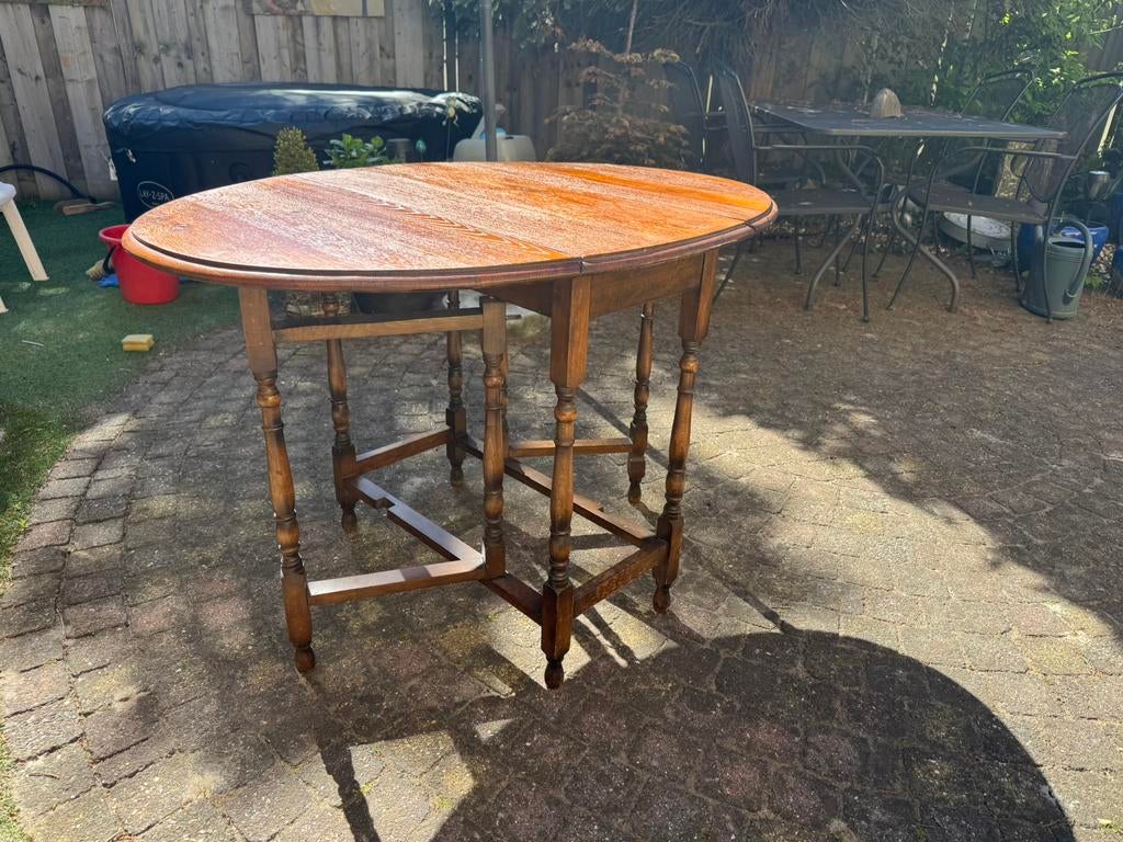 Antiek vintage Engels gate-leg tafeltje (hangoortafeltje), Ophalen