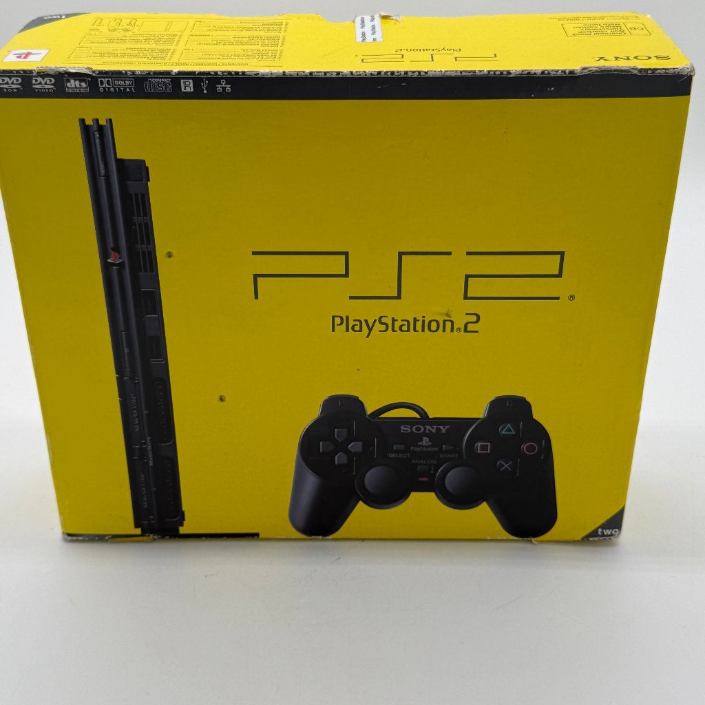 Sony Playstation 2 Slim Console - Compleet met doos, Spelcomputers en Games, Spelcomputers | Sony PlayStation 2, Zwart, Ophalen of Verzenden