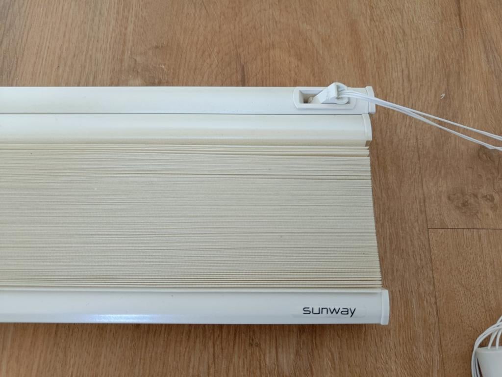 Plissé gordijn Sunway Duette AO 20, Ophalen, Gebruikt, 200 cm of meer, Crème
