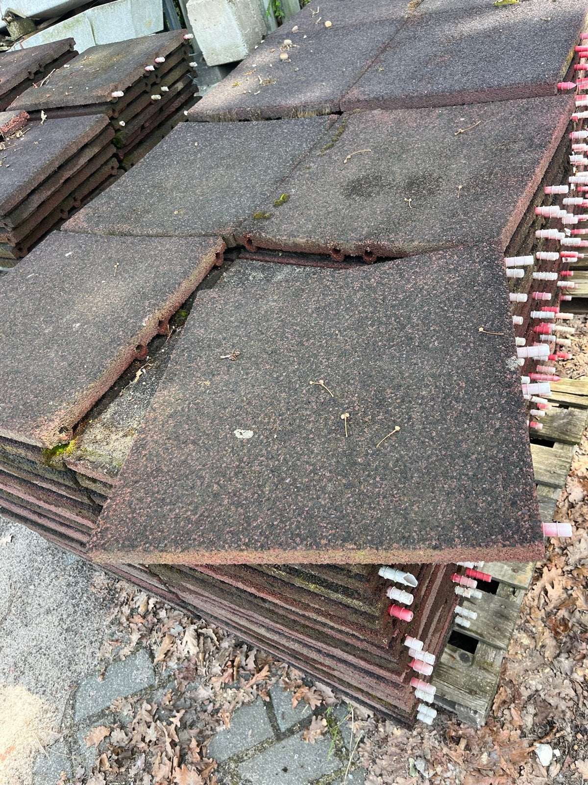 50m² Rode Rubber Tegels 50x50 - Ideaal voor Speeltuin/Terras, Ophalen, Gebruikt, Overige typen, 10 m² of meer