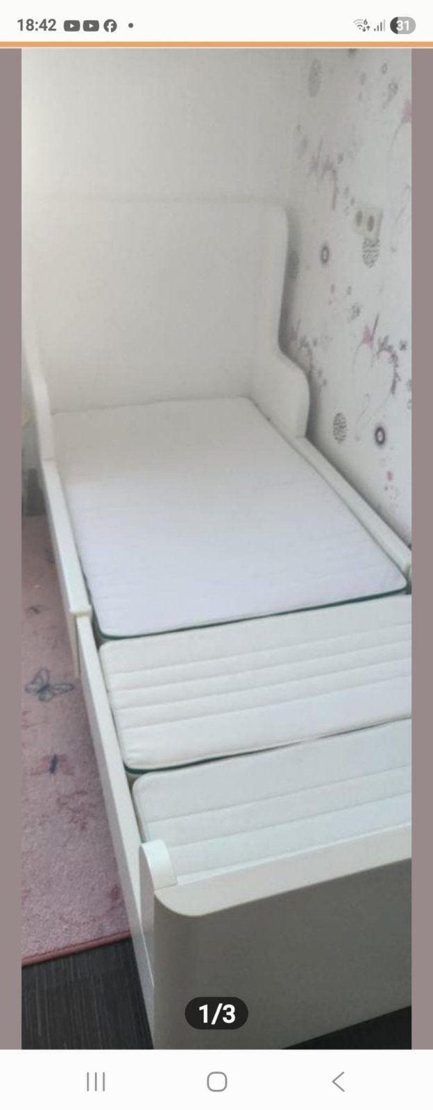 Meegroeibed inclusief zeer goed matras, Kinderen en Baby's, Kinderkamer | Bedden, 70 tot 85 cm, Ophalen of Verzenden, Zo goed als nieuw