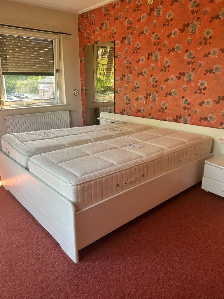 Tweepersoonsbed 160 x 200 cm, Ophalen, Gebruikt, Wit, Vintage
