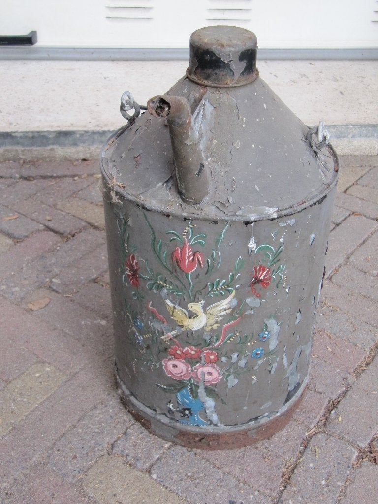 Vintage zinken petroleumkan 40 cm., Ophalen of Verzenden