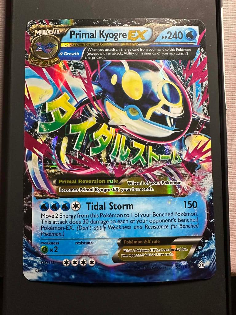 Mega Primal Kyogre EX (JUMBO), Ophalen of Verzenden, Gebruikt, Losse kaart, Foil