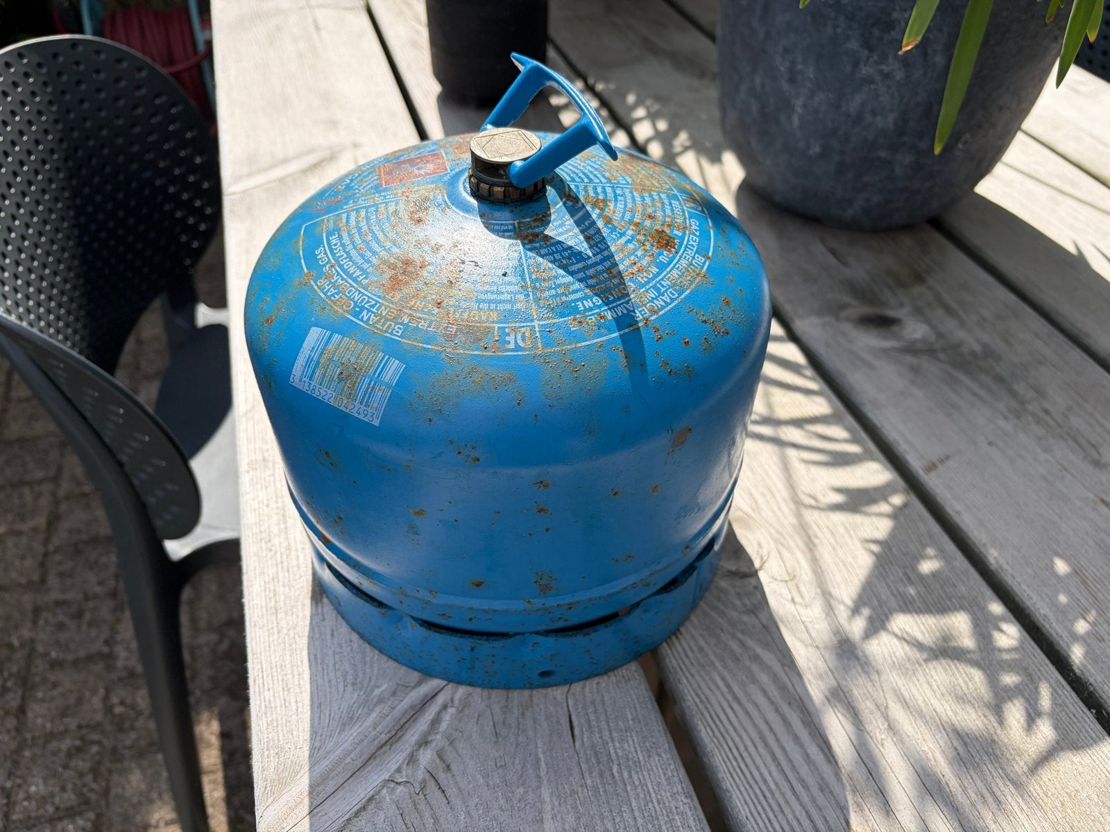 Campingaz 904 gasfles  (zou nog wat in kunnen zitten.), Caravans en Kamperen, Kampeeraccessoires, Ophalen, Gebruikt