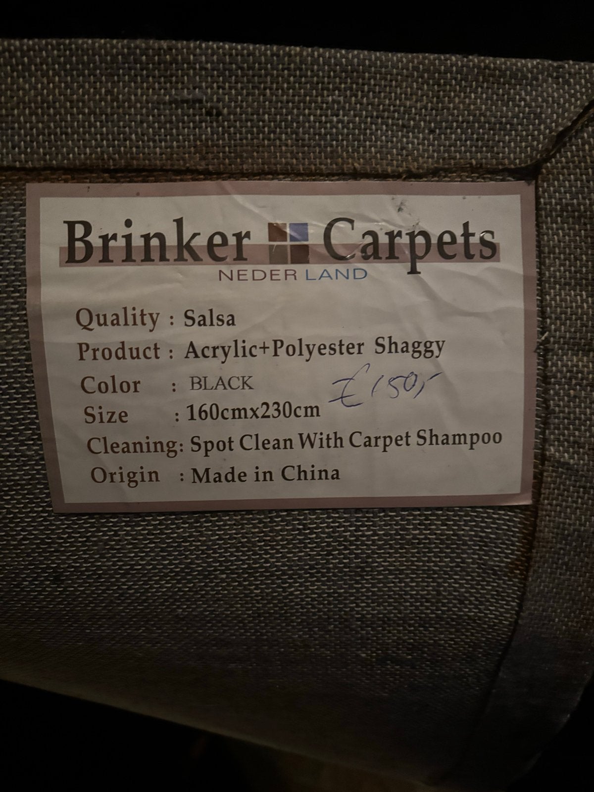 Brinker Carpets Salsa Zwart Shaggy Vloerkleed 160x230cm, Huis en Inrichting, Stoffering | Tapijten en Kleden, Zwart, 150 tot 200 cm