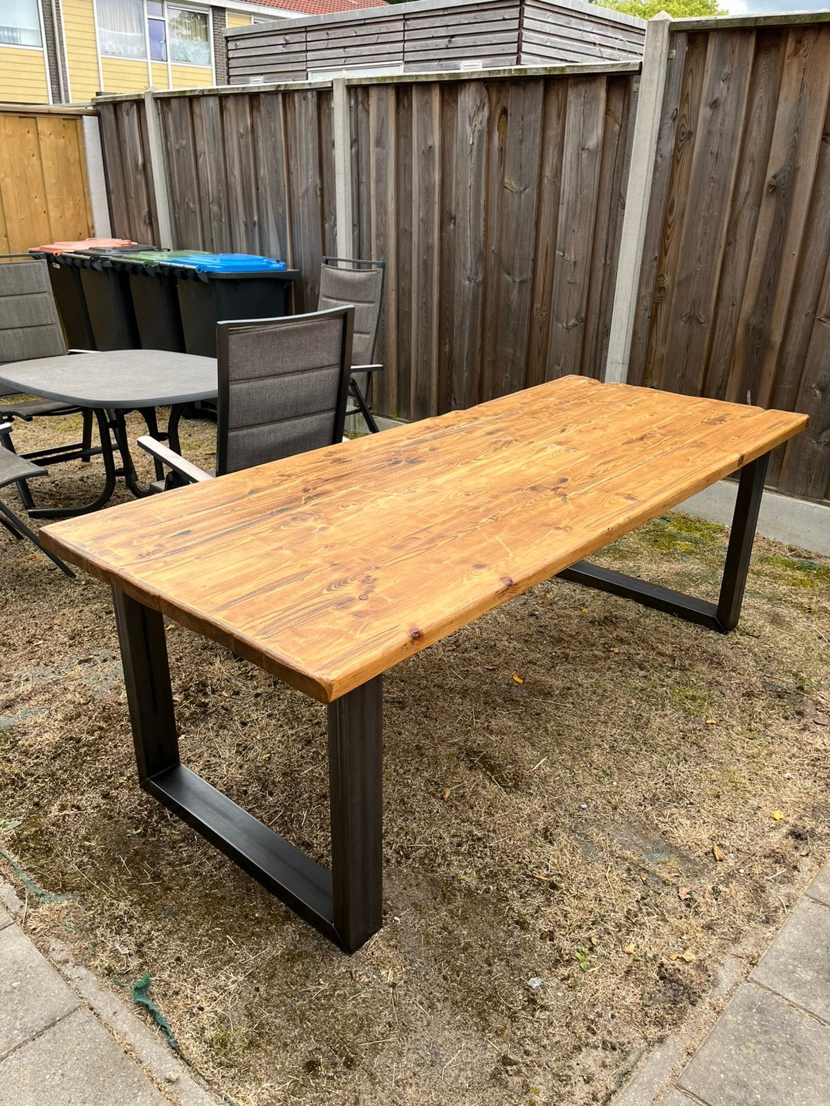 Massief Eiken Eettafel, Huis en Inrichting, Tafels | Eettafels, Ophalen, Eikenhout, 200 cm of meer, 50 tot 100 cm