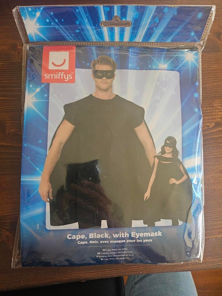 Zwart masker en cape set - Ongebruikt, Carnaval, Nieuw, Ophalen of Verzenden, Kleding
