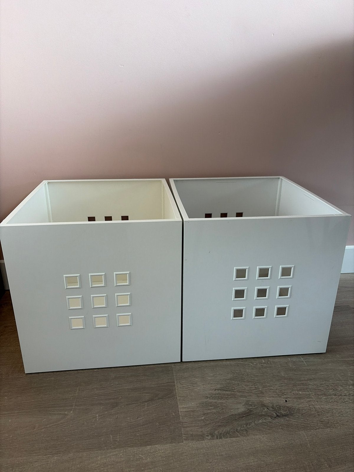 2 Witte ikea lekman kallax bakke., Ophalen, Gebruikt, Wit
