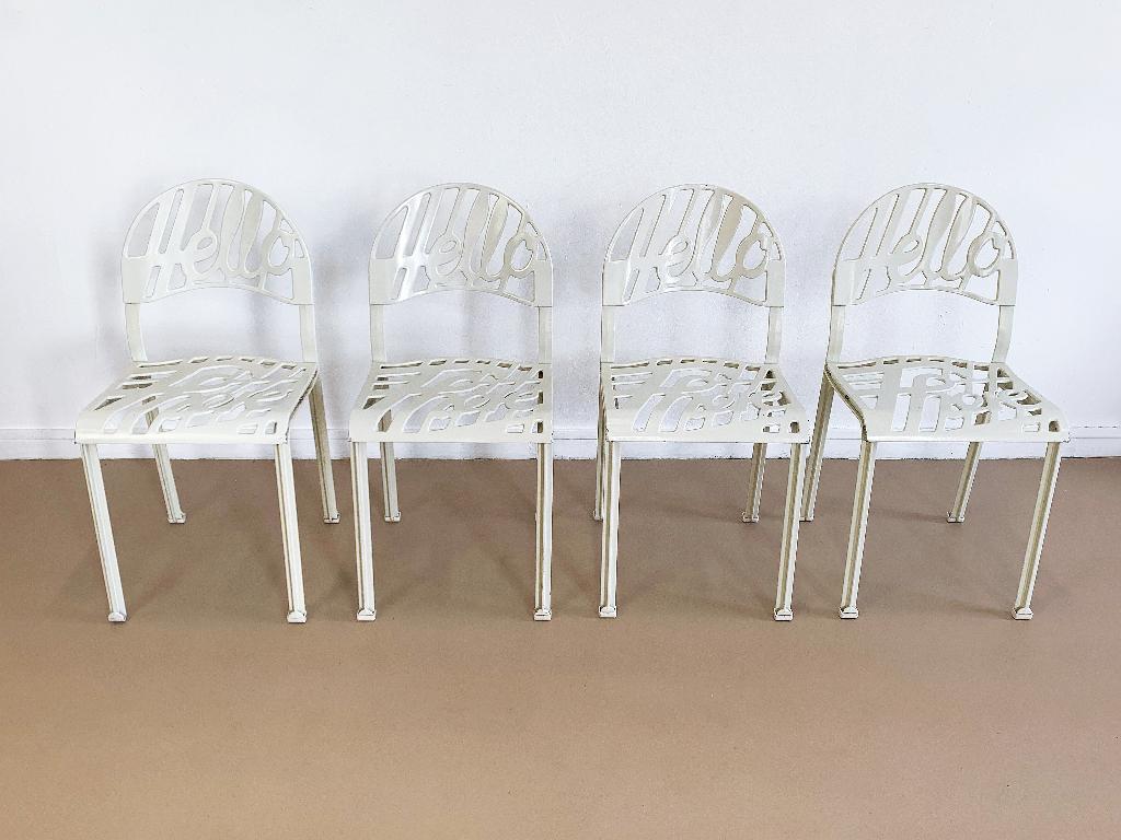 4x vintage design Artifort stoelen Jeremy Harvey Hello There, Ophalen, Gebruikt, Wit, Vier