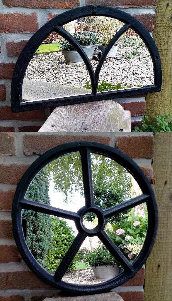 2x Antiek Boeren Tuin Spiegel Tuinspiegel - Zie Omschrijving, Tuin en Terras, Ophalen of Verzenden, Nieuw