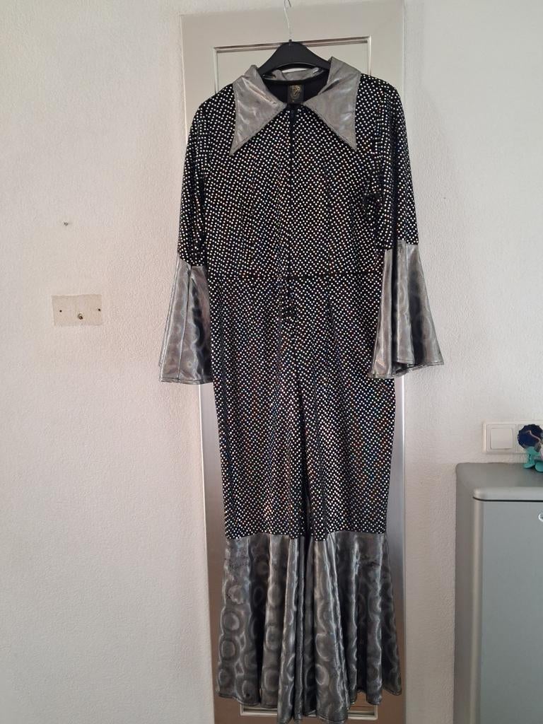 Glitter Disco Jumpsuit Zwart XL, Overige typen, Zwart, Maat 46/48 (XL) of groter, Ophalen of Verzenden