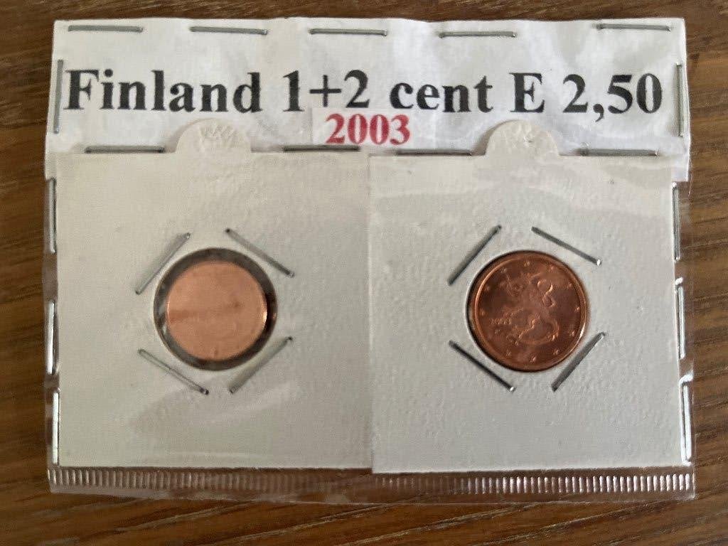 Finland 1+2 eurocent 2003, Ophalen of Verzenden, Finland, 2 cent, Losse munt