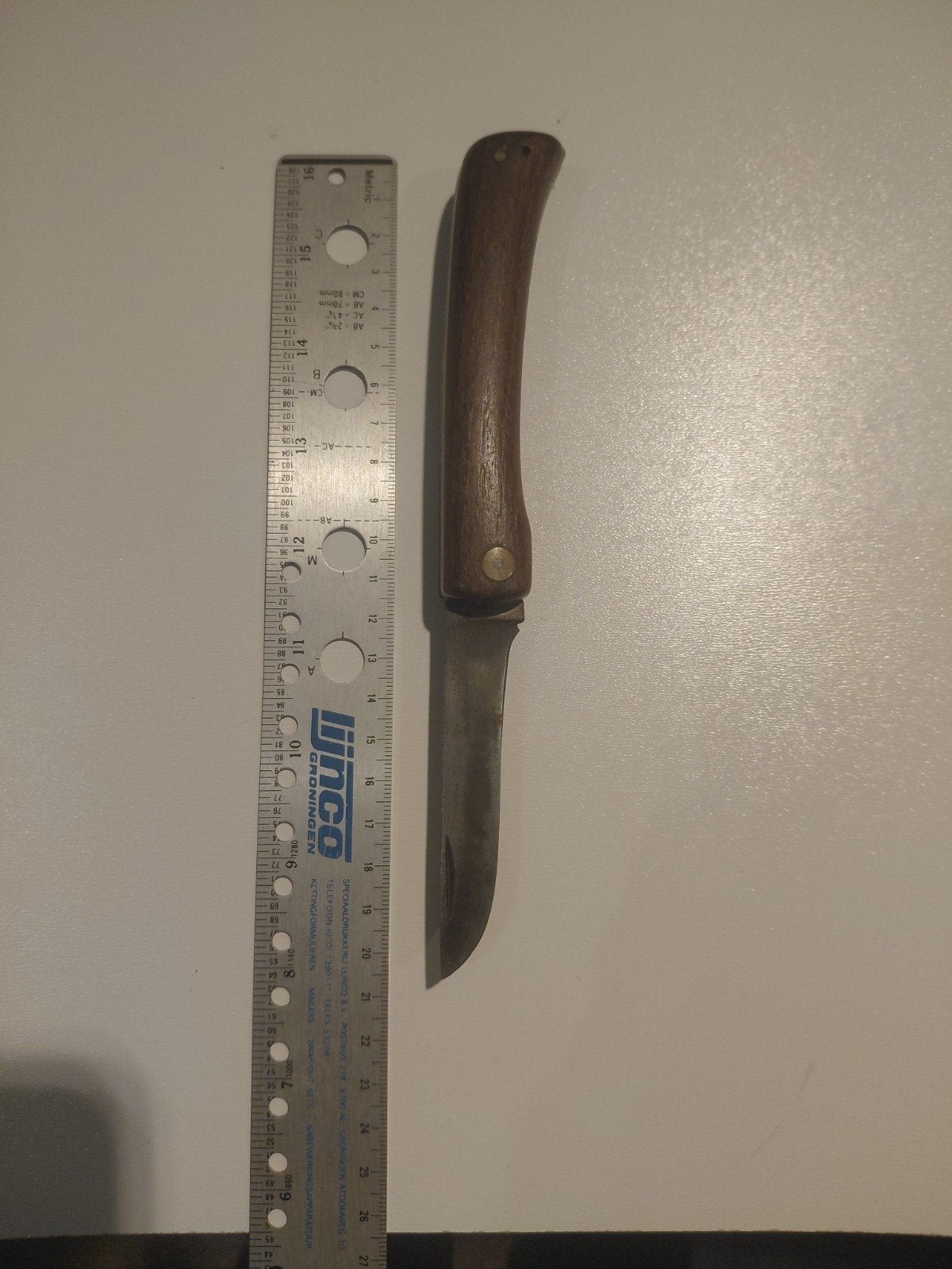 Vintage Zakmes met Houten Handvat - Opvouwbaar, Ophalen of Verzenden