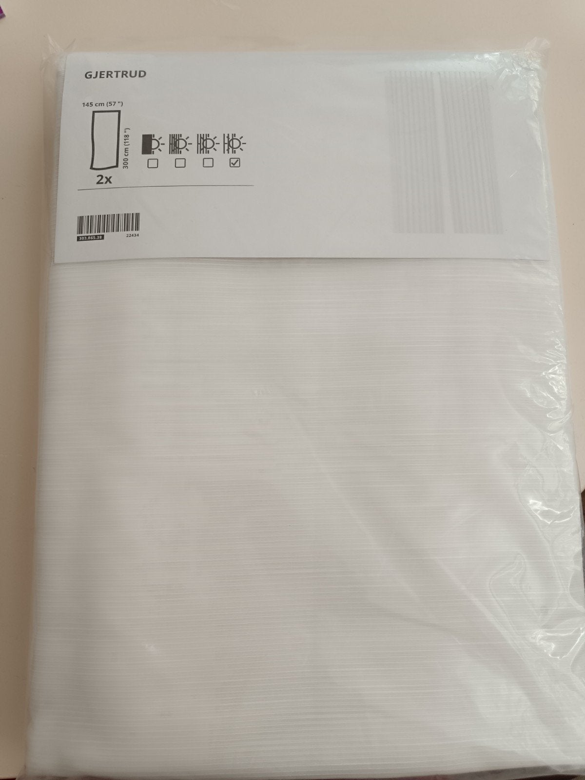 2 ikea gjertrud vitrages nieuw, 300 cm, Wit, Ophalen of Verzenden, IKEA