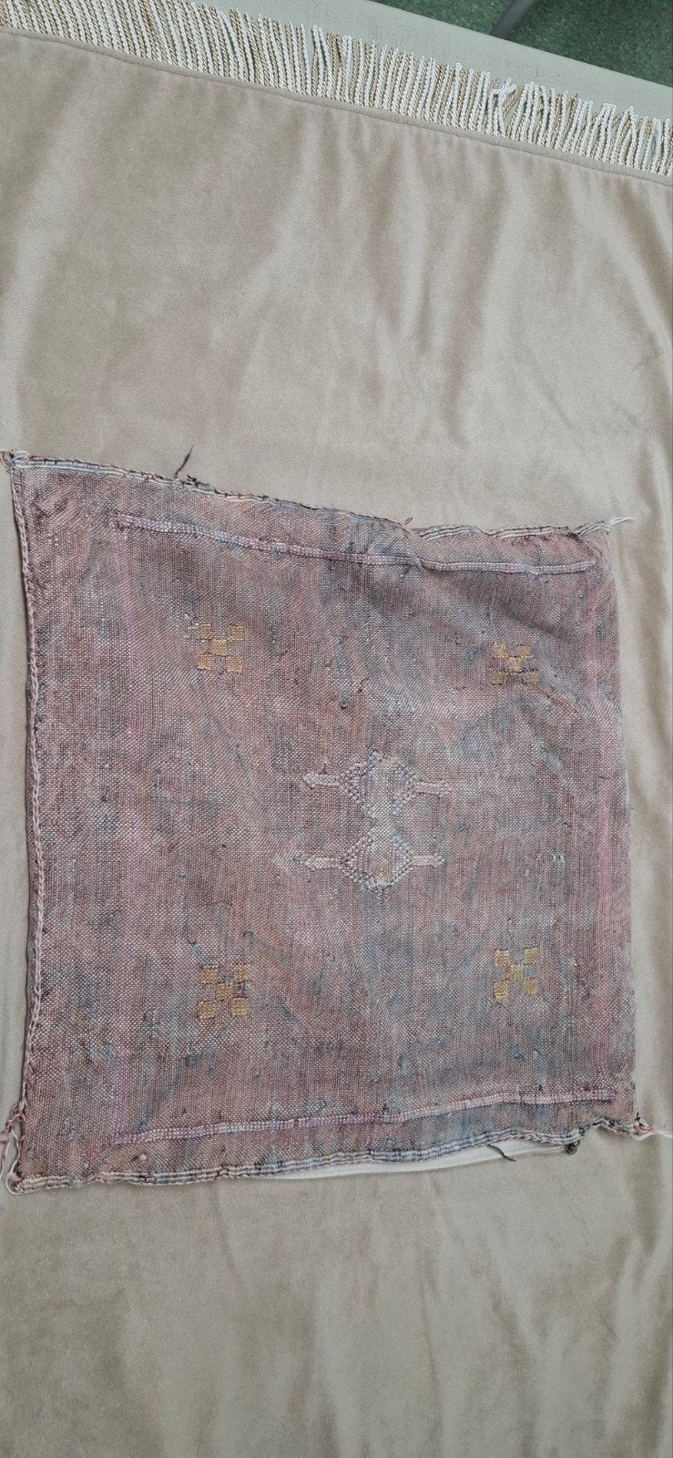 Vintage Marokkaans kussen met traditionele patronen, Ophalen of Verzenden