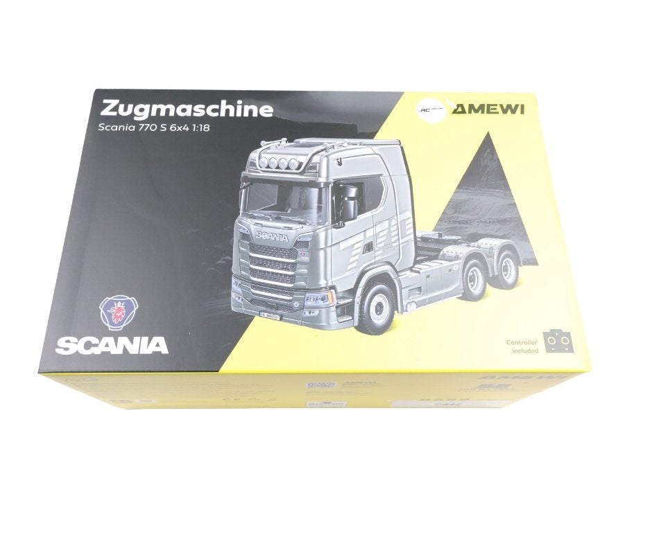 Amewi Huina Scania 770 S truck Unit 6x4 1/18 RTR silver, Elektro, Nieuw, Ophalen of Verzenden, Auto onroad