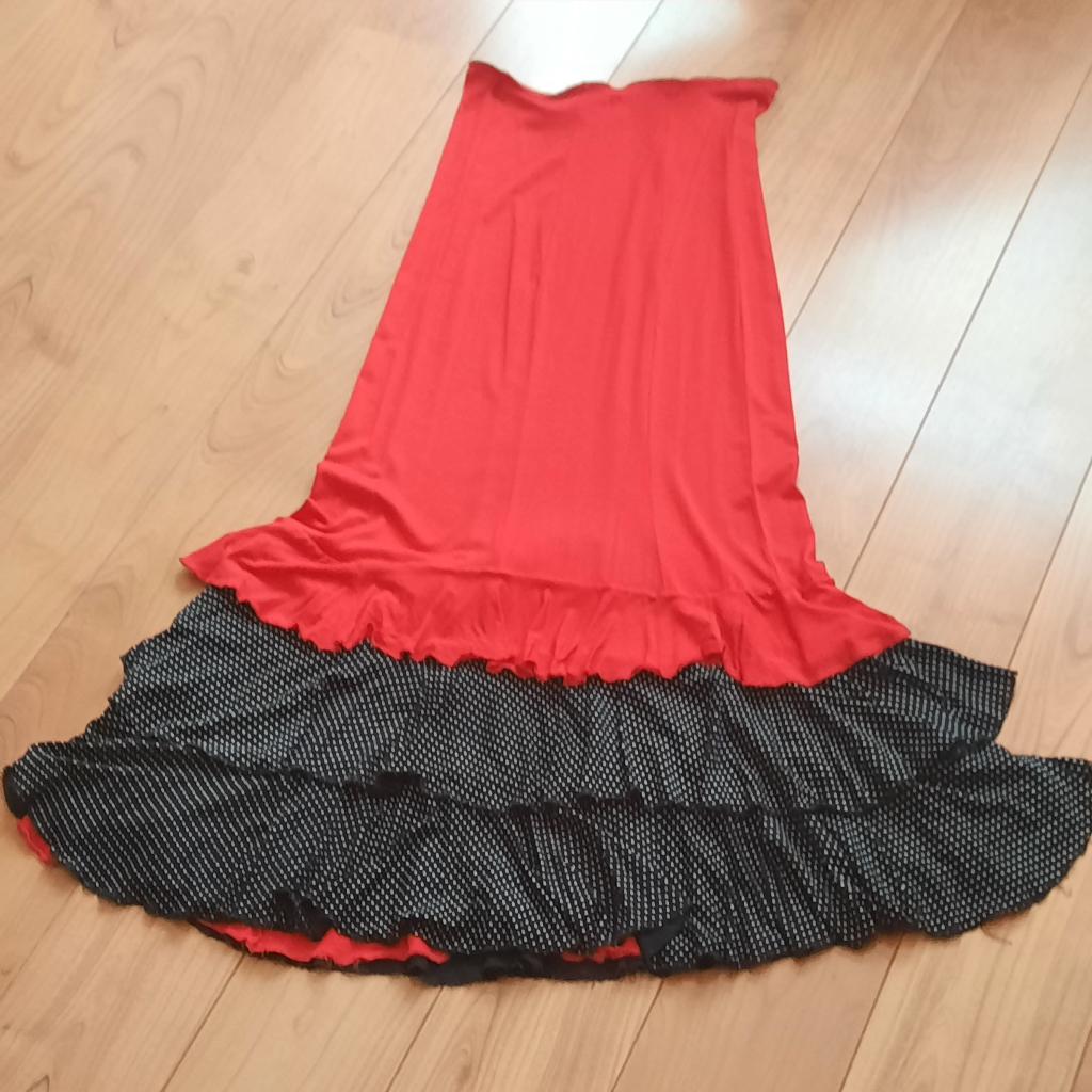 Flamenco rok rood volanten rood en zwart wit flamencorok, Ophalen of Verzenden, Nieuw, Kleding