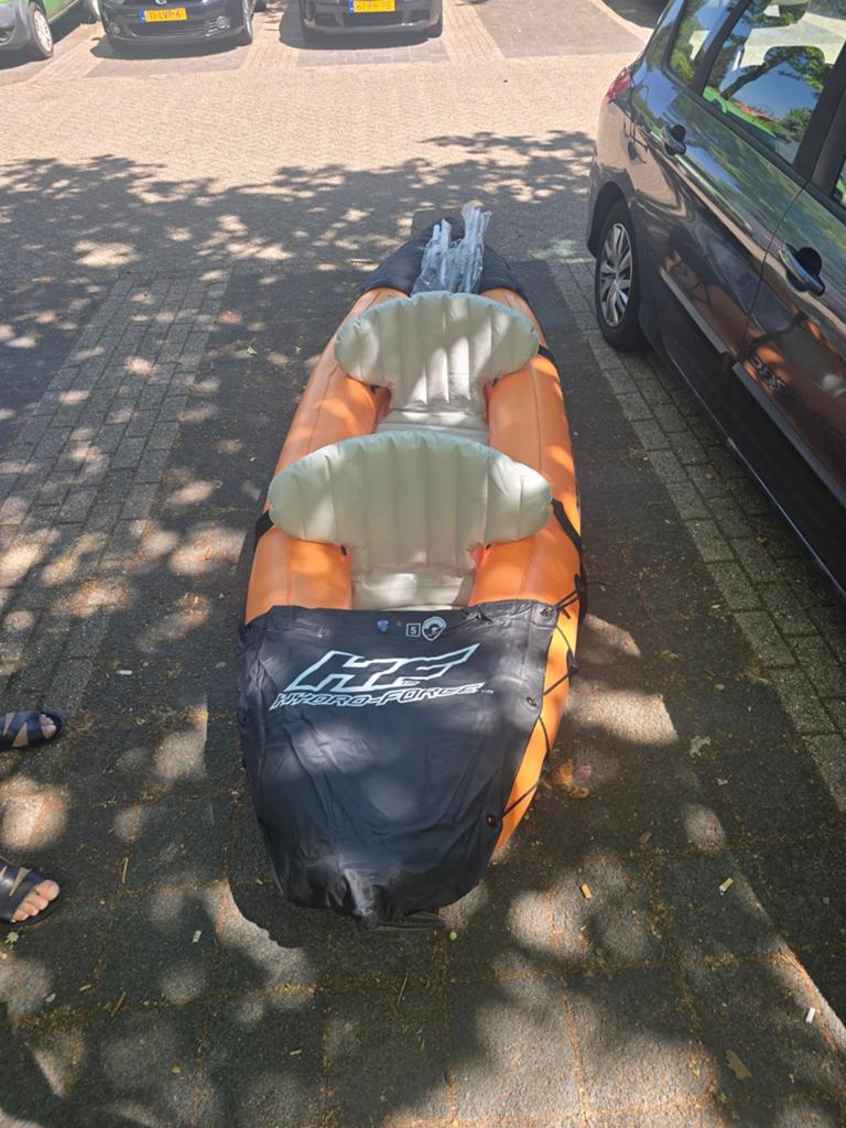 Opblaasbare 2-persoons kajak - Hydro-Force, Watersport en Boten, Ophalen of Verzenden, Opblaasbaar, Zo goed als nieuw, 2-persoons