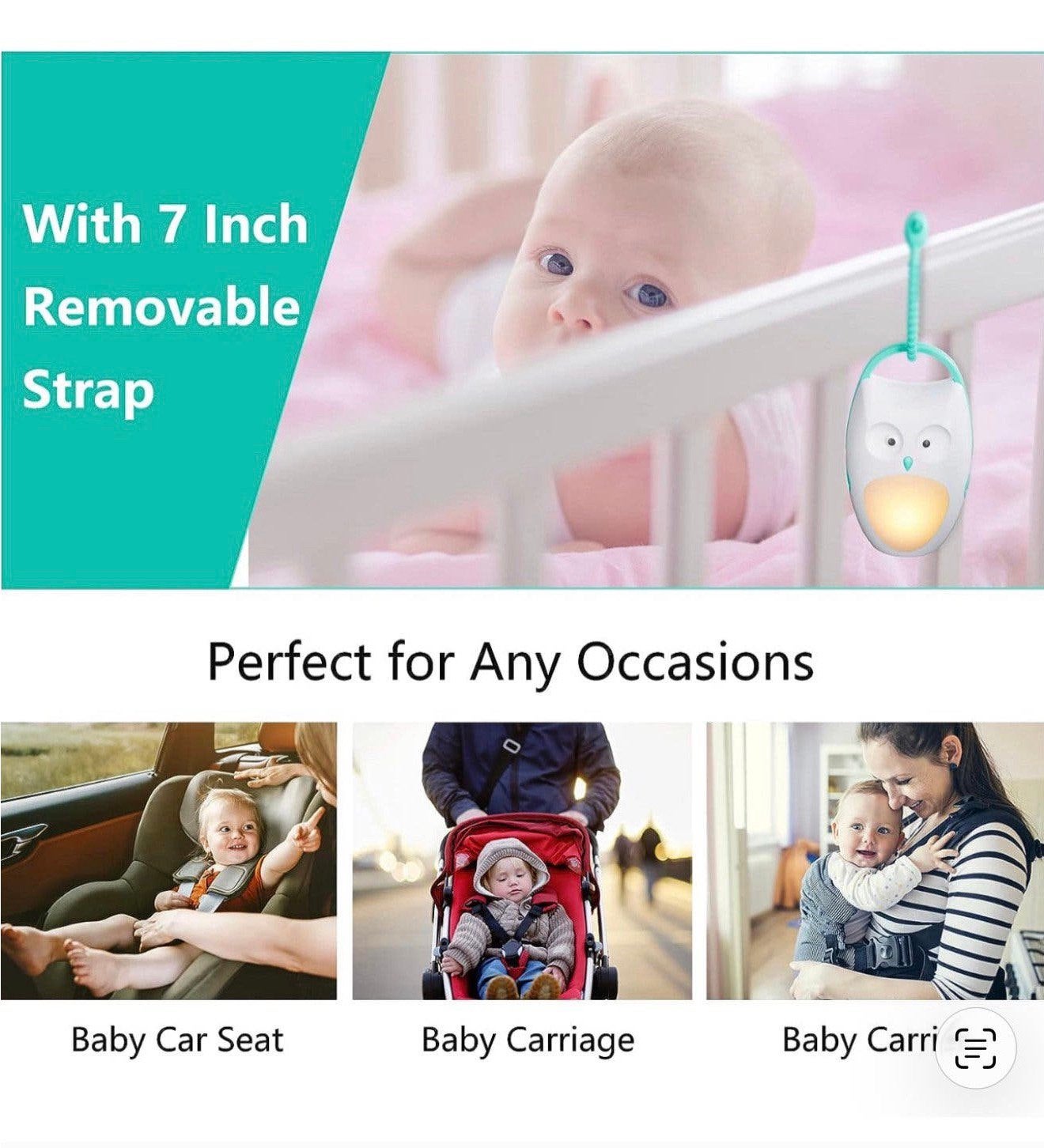 Uil nachtlamp wekker Baby babywekker + 8 geluiden oplaadbaar, P, P, P, Nieuw