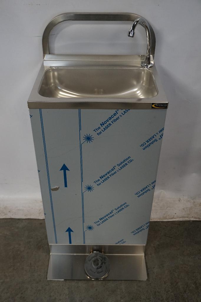 RVS nieuwe mobiele wasbak wastafel met pedaal, 100 tot 150 cm, Nieuw, 25 tot 50 cm, 50 tot 100 cm