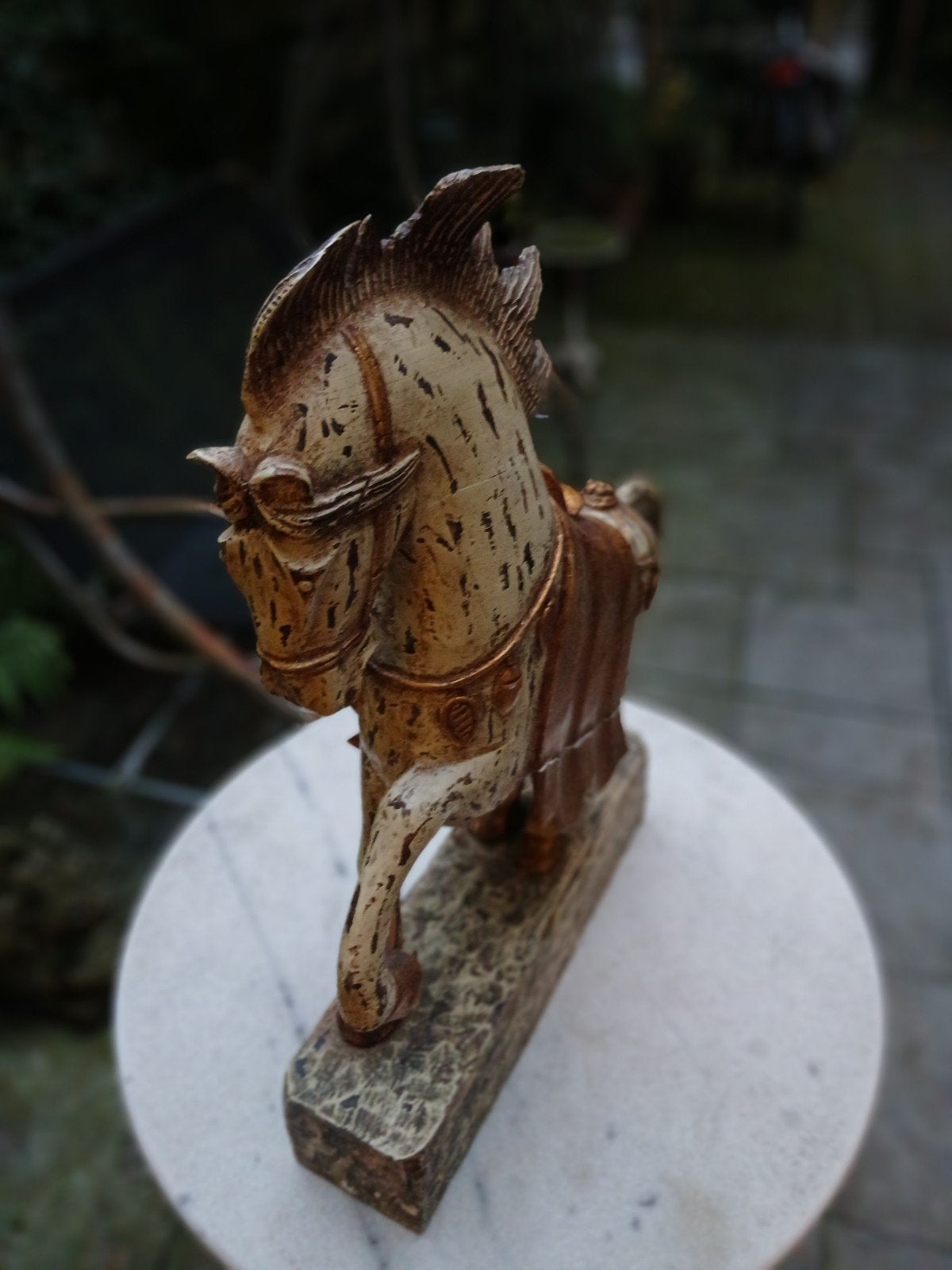 Decoratief paard beeld - Houtsnijwerk, Ophalen of Verzenden, Zoogdier, 20 - 50 cm, Handgemaakt