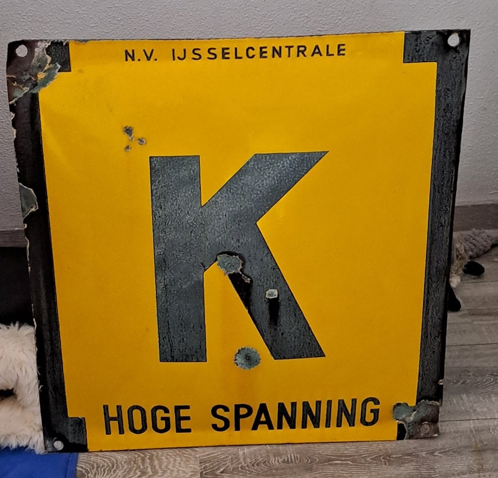 emaille bord N.V IJsselcentrale, Ophalen of Verzenden