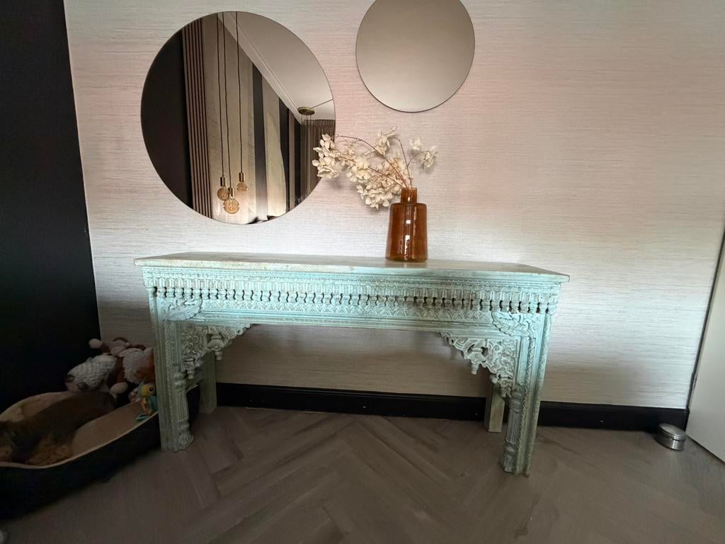 Indiase Sidetable, Ophalen, Gebruikt, Minder dan 100 cm, Hout