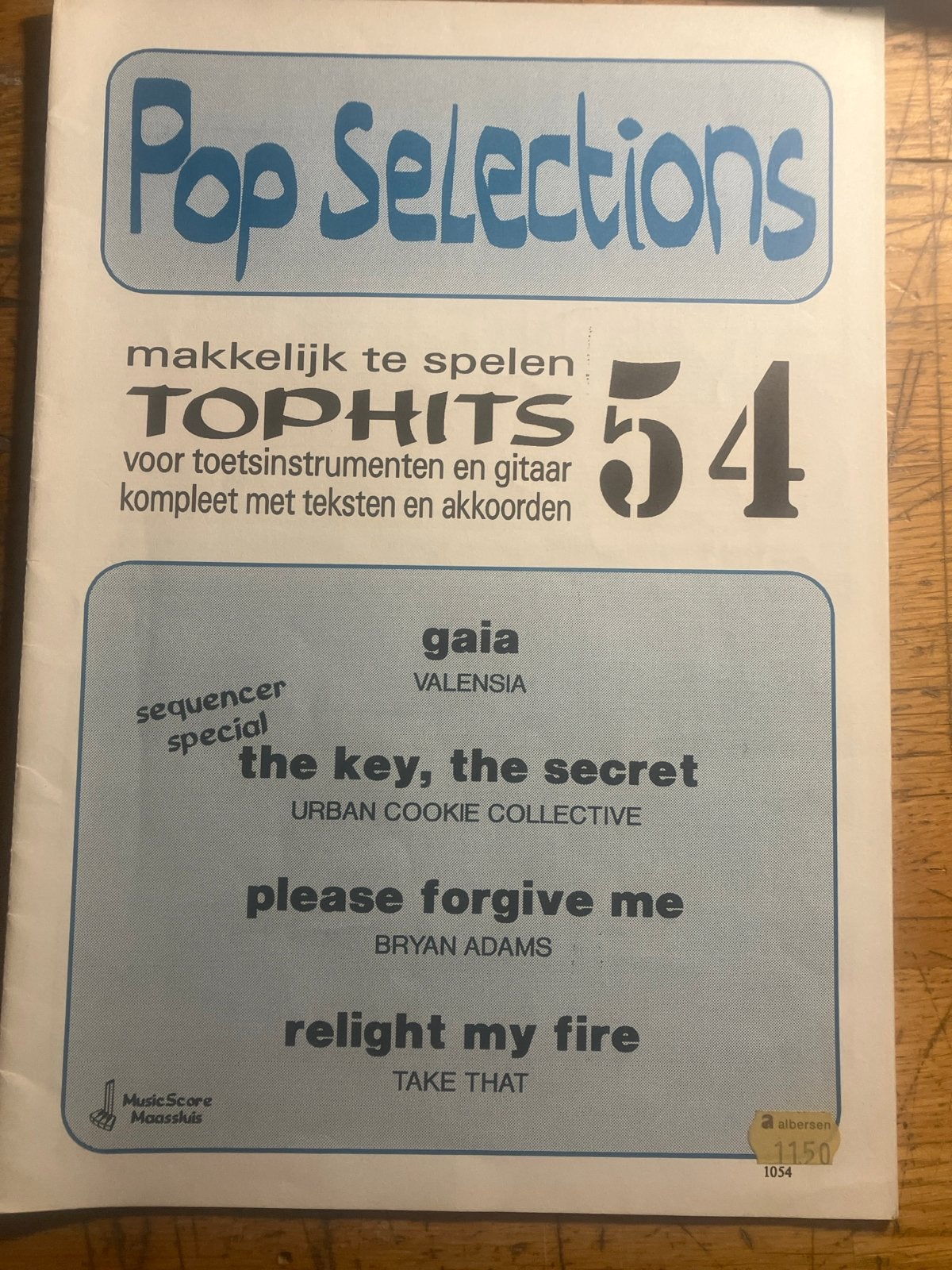 Pop Selections 54: Tophits voor toetsinstrumenten en gitaar, Muziek en Instrumenten, Bladmuziek, Ophalen of Verzenden, Thema, Populair