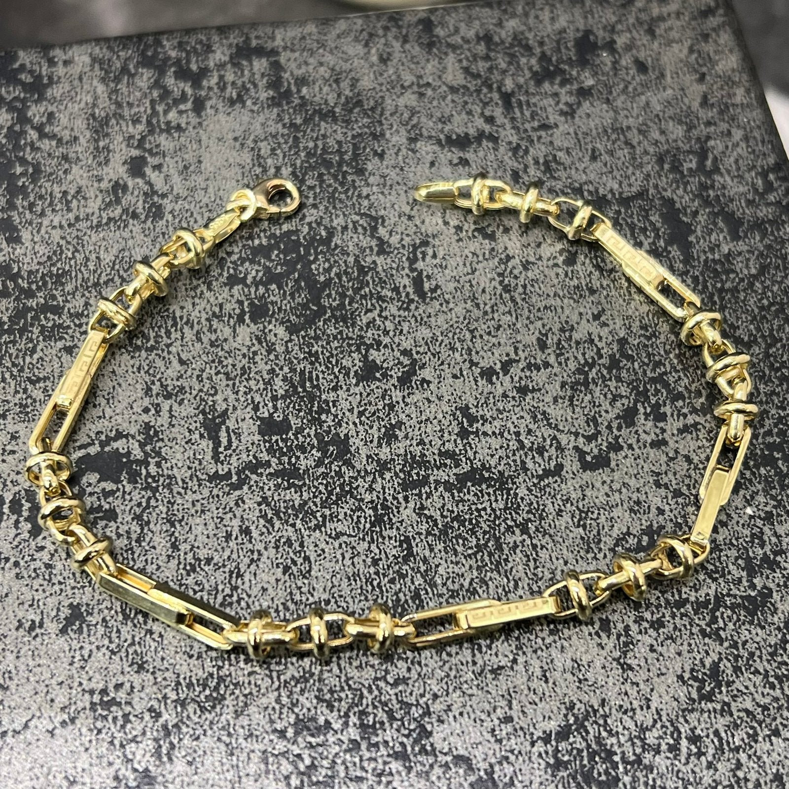 14 karaat gouden armband monte carlo schakel nieuw, Ophalen of Verzenden, Nieuw, Goud
