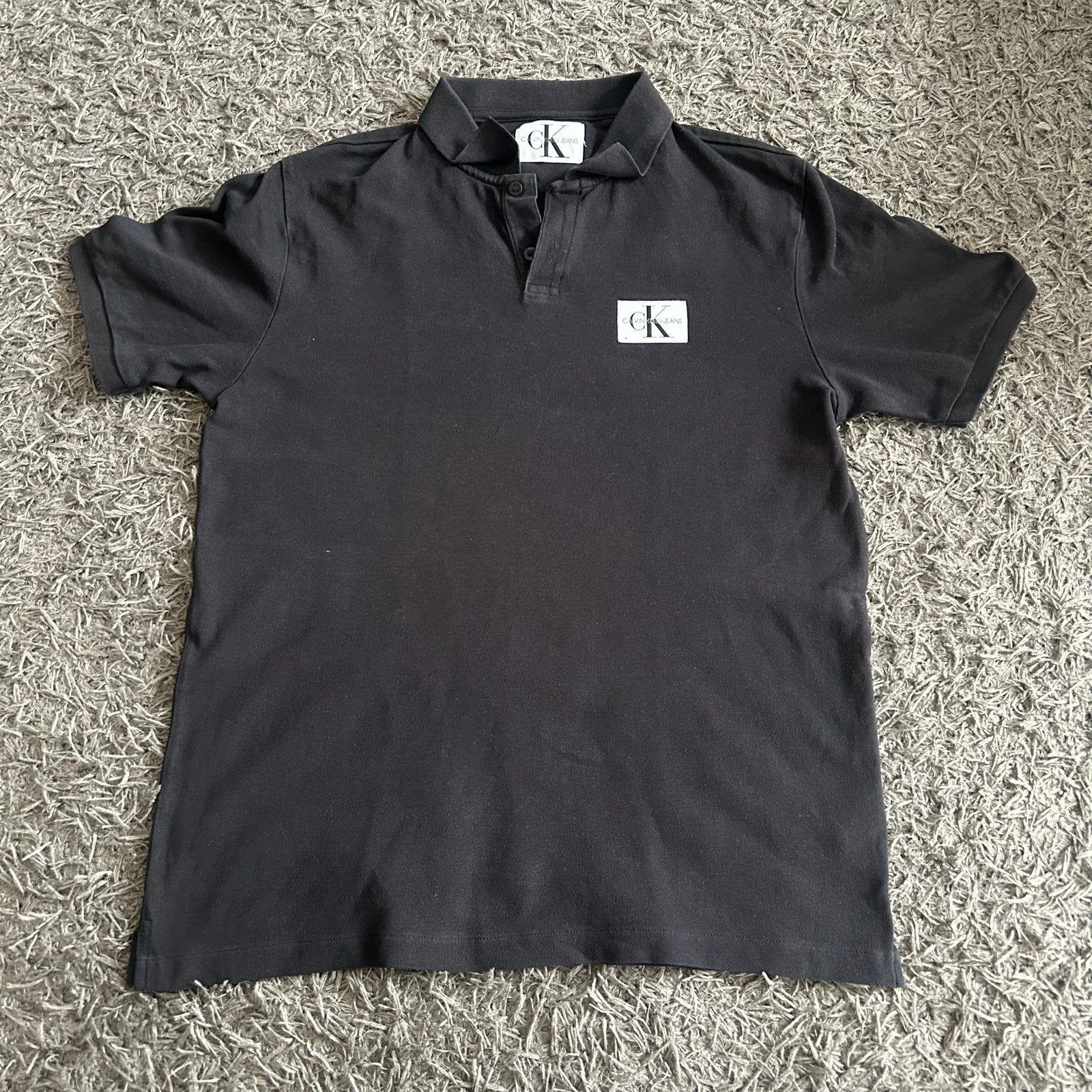 Calvin Klein Jeans Polo Zwart Heren Maat M, Kleding | Heren, Polo's, Ophalen, Zo goed als nieuw, Maat 48/50 (M), Zwart
