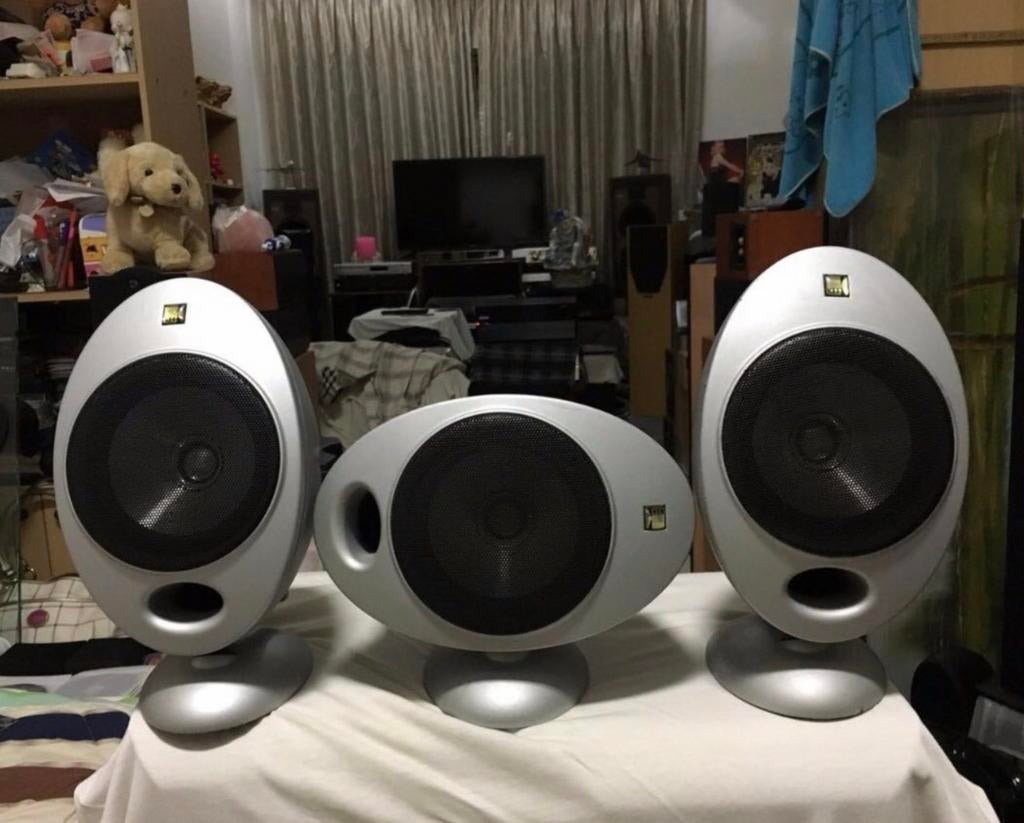 KEF KHT2001 Surround Sound Systeem (3 speakers), Gebruikt, 60 tot 120 watt, Surroundset zonder subwoofer, Ophalen