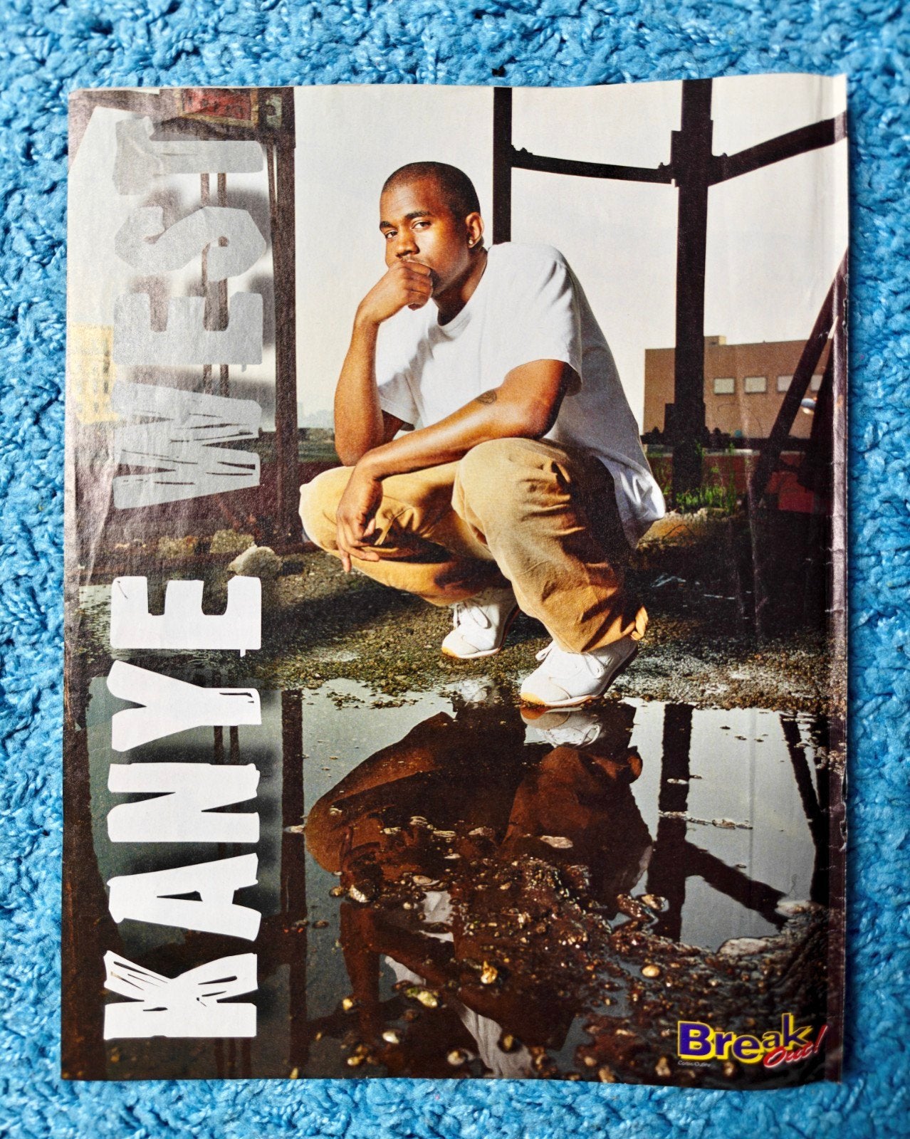 Kanye West poster breakout vintage, Rechthoekig Staand, A4 of kleiner, Ophalen of Verzenden, Zo goed als nieuw