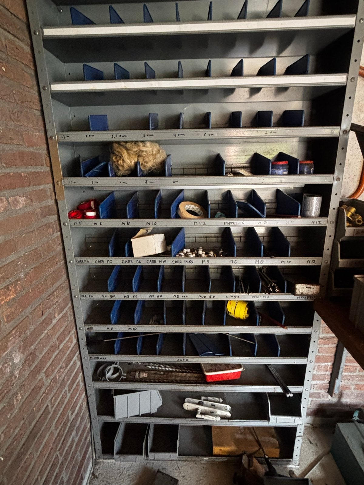 Metalen magazijnstelling met vakken, Huis en Inrichting, Kasten | Stellingkasten, Ophalen of Verzenden, Gebruikt