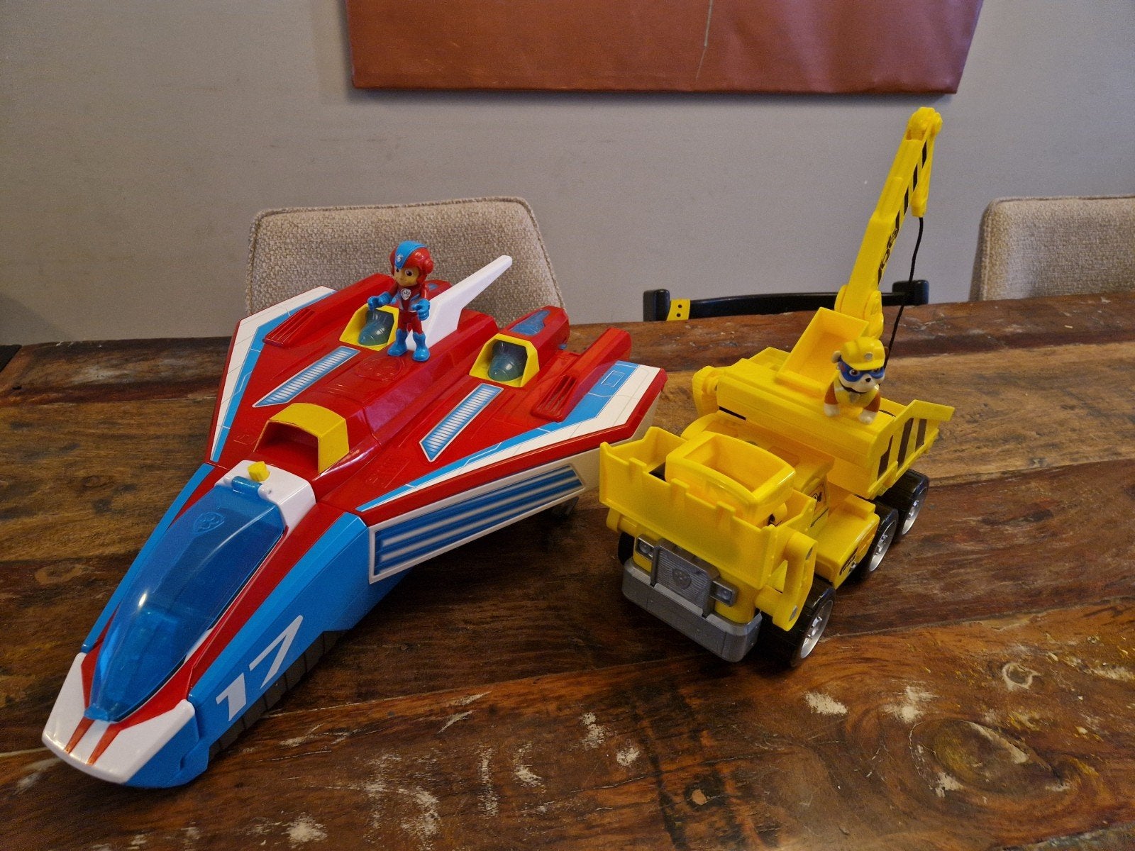 PAW Patrol Mighty Pups Supersonic Jet en Rubble Bulldozer, Kinderen en Baby's, Speelgoed | Speelgoedvoertuigen, Ophalen, Gebruikt