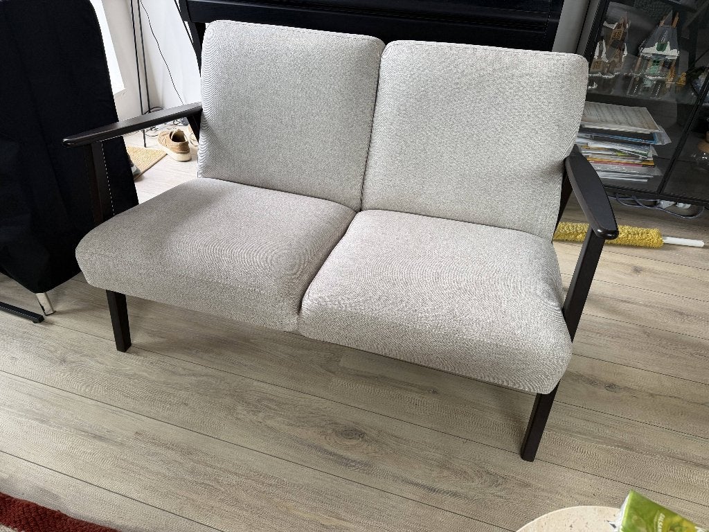 Ikea EKENÄSET tweezitsbank beige - 120 x 78 x 75 cm, Ophalen, Gebruikt, Tweepersoons, Rechte bank