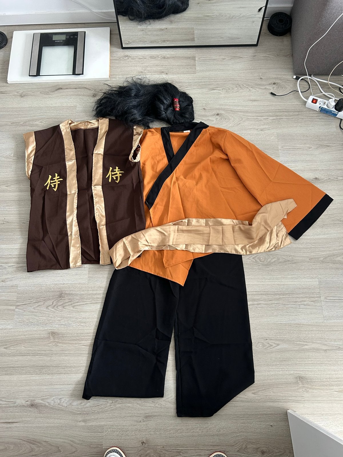 Carnavalskostuum Samoerai - Compleet met pruik, Maat 38/40 (M), Carnaval, Ophalen of Verzenden, Kleding