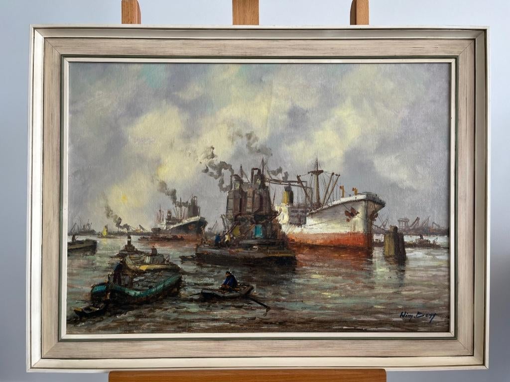 Wim Bos, Rotterdams havengezicht, Antiek en Kunst, Ophalen