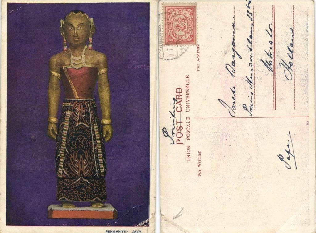 indonesie, JAVA, Penganten Laki, Ned. Indie (1928) Bruid, Ophalen of Verzenden, 1920 tot 1940, Gelopen, Buiten Europa