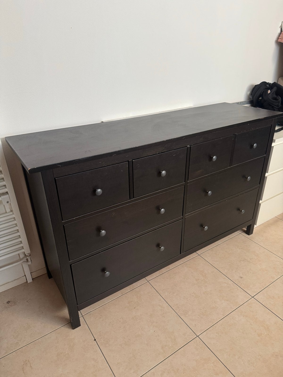 Ikea Hemnes Zwarte/ Donkerbruine ladekast - Gebruikt, Ophalen, Gebruikt, 5 laden of meer, 150 tot 200 cm