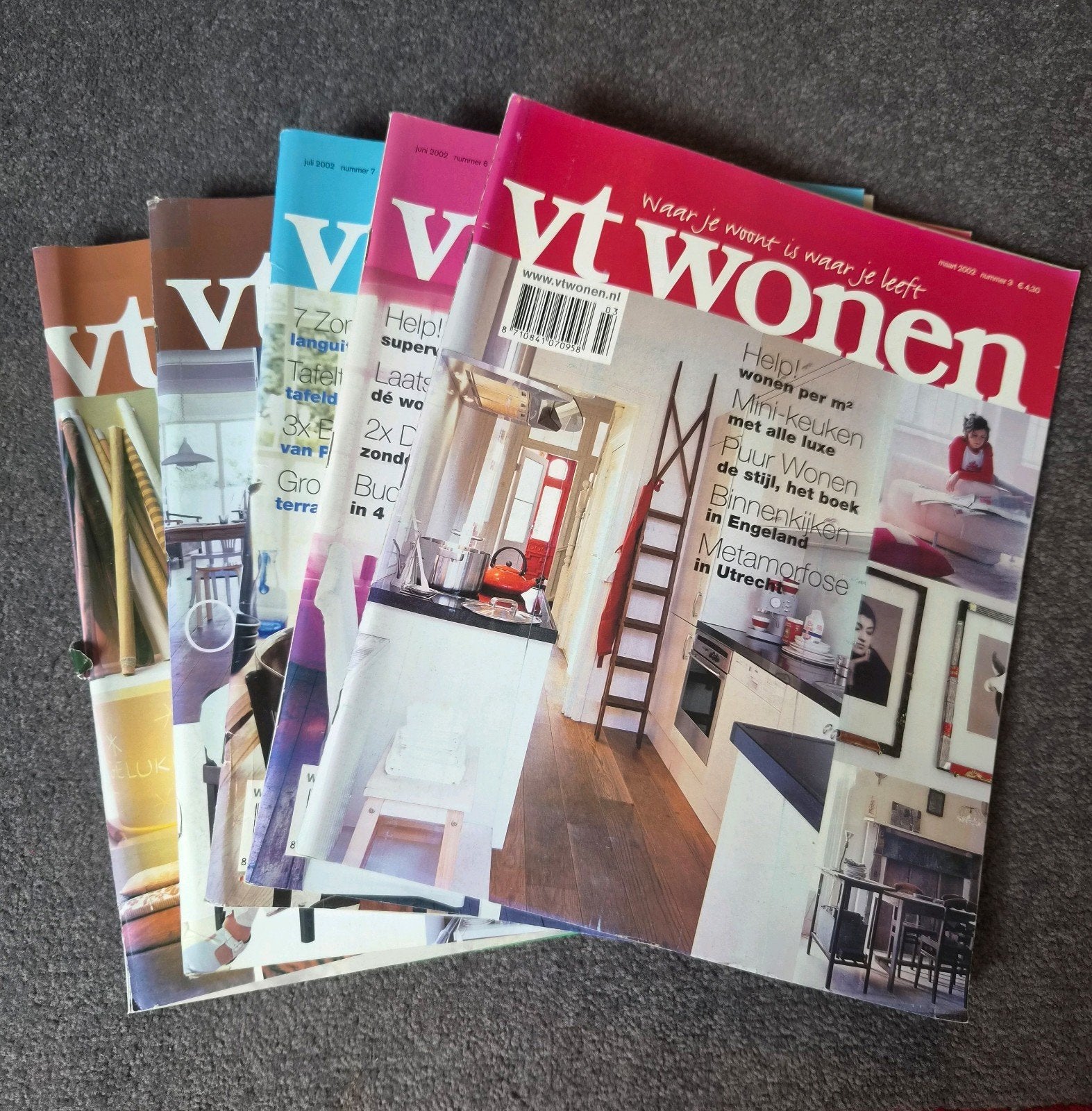 5x vintage vt wonen tijdschriften uit 2002, Boeken, Ophalen of Verzenden, VT Wonen, Interieur en Design