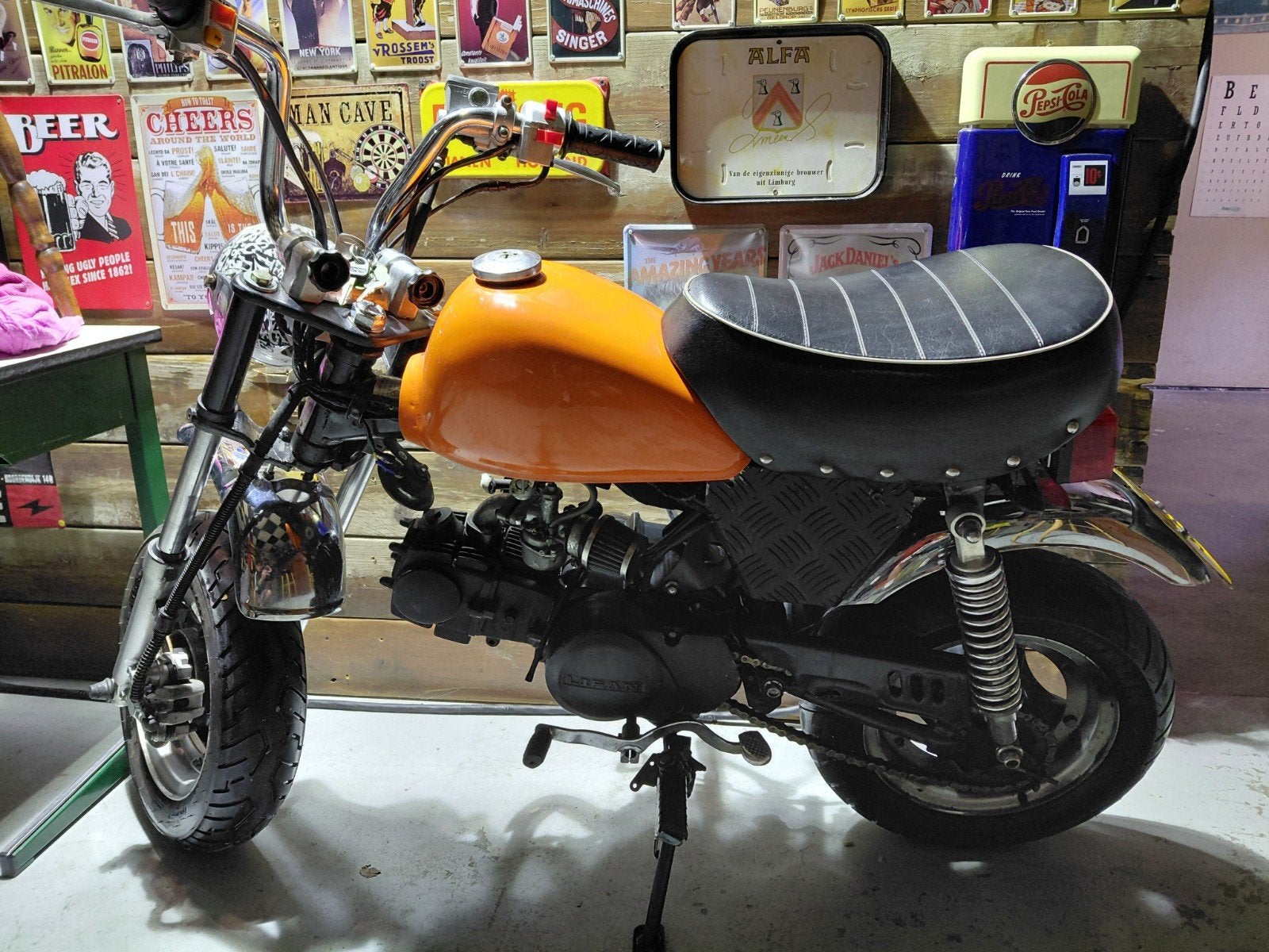 Skyteam Monkey - Oranje Minibike, Fietsen en Brommers, Ophalen, Gebruikt, 4 versnellingen, Skyteam