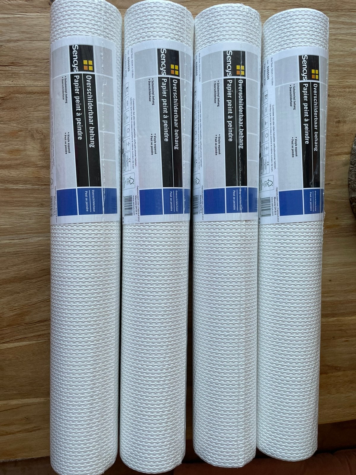Wit vinylbehang, overschilderbaar, Ophalen of Verzenden, Wit