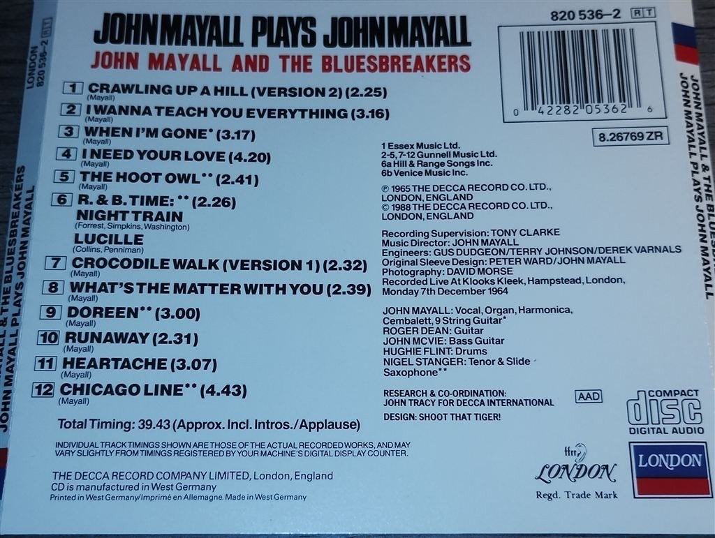 John Mayall ‎- John Mayall Plays John Mayall, Ophalen of Verzenden, Zo goed als nieuw, Jazz
